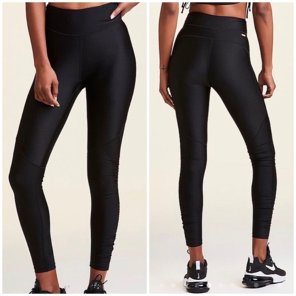 ALALA Black Shine High Waisted Cinch Tights Leggings